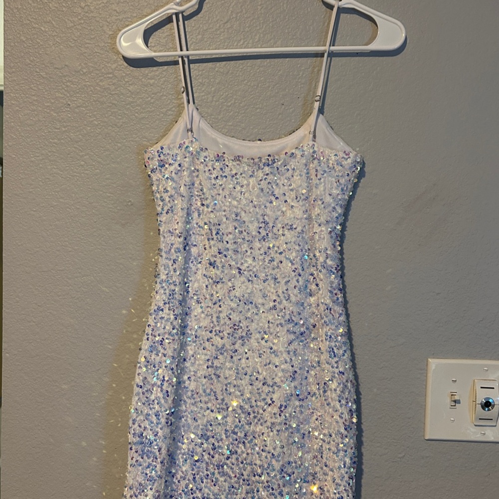 Sequin White Dress